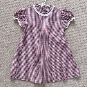 Plaid dress w lace collar 3T
